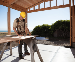 Builder building a new home