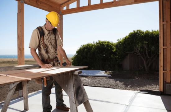 Builder building a new home