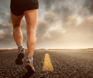 running on open road