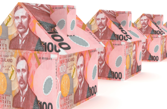 New Zealand $100 bills as a house