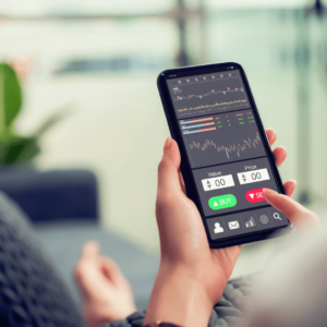 Investing in the market on a phone