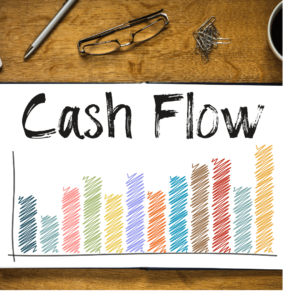 Cash flow graph. Need cash flow to build wealth